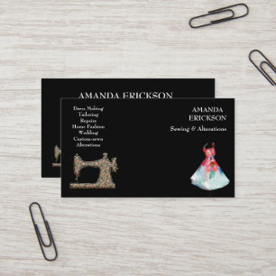 Tarjeta De Visita Artesanía de Moda Vintage Femenina Floral Costura