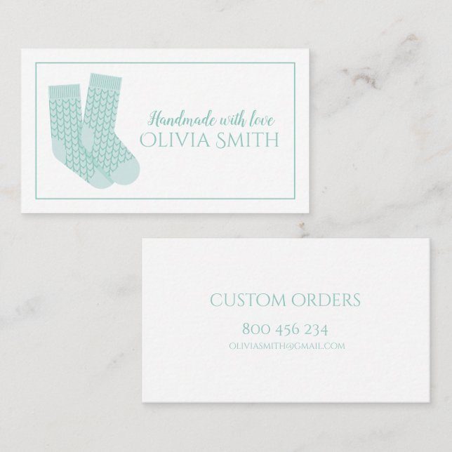 Tarjeta De Visita Artesanía hecha a mano con amor de punto (Anverso / Reverso)