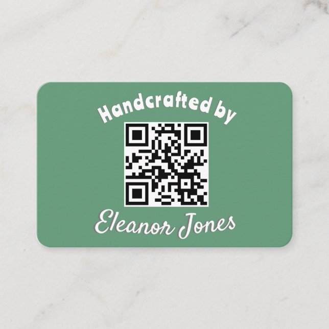 Tarjeta De Visita Artesanías artesanales hechas a medida Código QR v (Anverso)