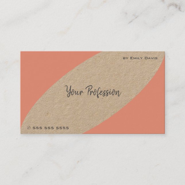 Tarjeta De Visita Artesanías rusas de color rosa marrón (Anverso)