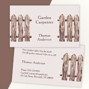Tarjeta De Visita Artesanos Brown en Brown con cerca