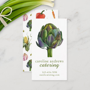 Tarjeta De Visita Artichoke orgánico de acuarela