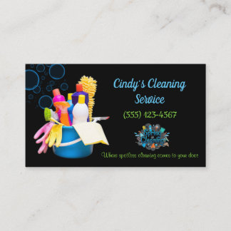 Tarjeta De Visita Artículos de limpieza Diseño Servicios de limpieza