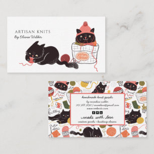 Tarjeta De Visita Artículos de punto de hilo de gatos lindos