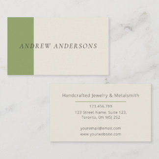 Tarjeta De Visita Artisan Business Card Sage Minimalist Maker Card