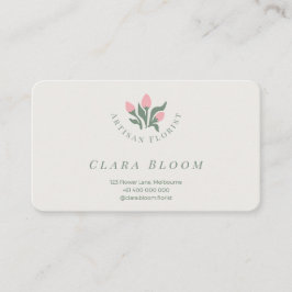 Tarjeta De Visita Artisan Florist Minimalist Botanical QR Code