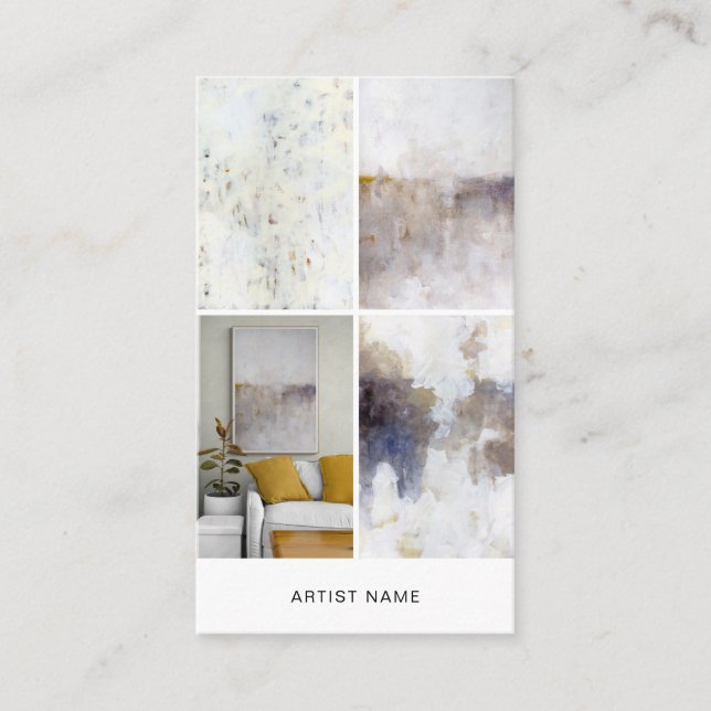 Tarjeta De Visita Artist 4 Image Grid Template (Anverso)