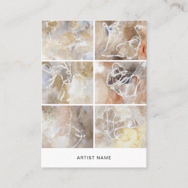 Tarjeta De Visita Artist 6 Image Grid Template (Anverso)