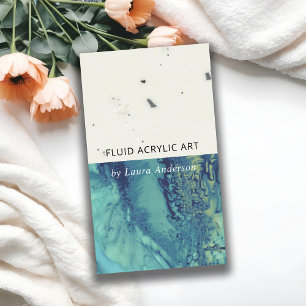 TARJETA DE VISITA ARTISTA ARTÍSTICO DE LA RESINA AZUL VERDE AZULADA