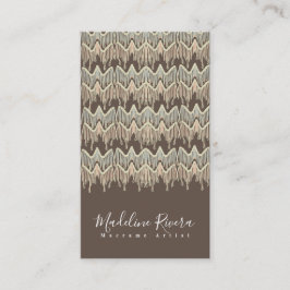 Tarjeta De Visita Artista Boho de Macramé Arte Hecho a Mano Diseñado