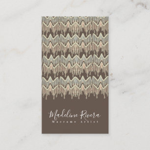 Tarjeta De Visita Artista Boho de Macramé Arte Hecho a Mano Diseñado