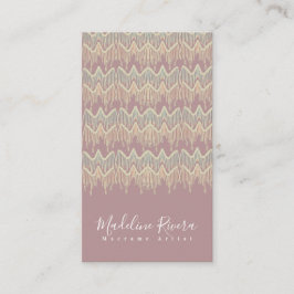 Tarjeta De Visita Artista Boho Macramé Arte Hecho a Mano Diseñador R