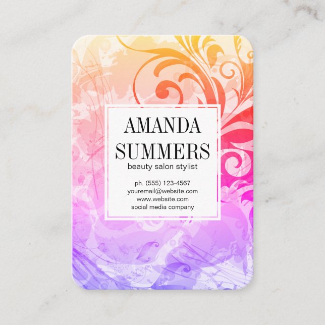 Tarjeta De Visita Artista colorista contemporáneo (Anverso)