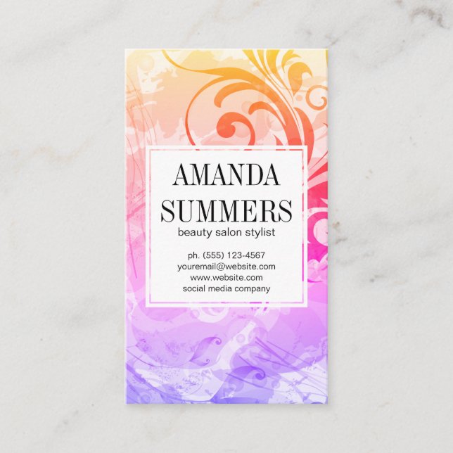 Tarjeta De Visita Artista colorista contemporáneo (Anverso)