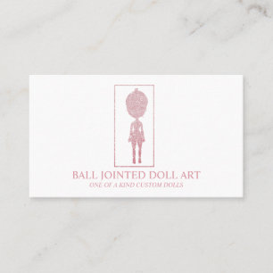 Tarjeta De Visita artista creadora de muñecas oro rosa