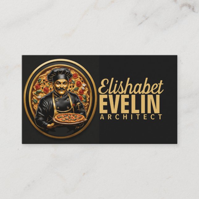 Tarjeta De Visita Artista culinaria: Pizza Chef (Anverso)