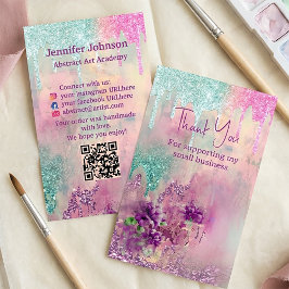 Tarjeta De Visita Artista de acuarela de pintura abstracta Gracias