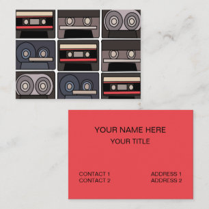 Tarjeta De Visita Artista de banda de música de cinta mixtape de cas