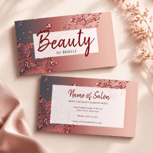 Tarjeta De Visita Artista de Belleza Burgundy Splash
