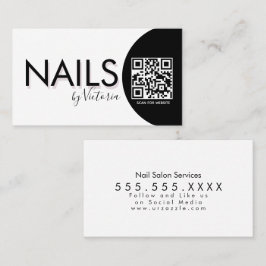 Tarjeta De Visita Artista de Belleza de Salón de Uñas CÓDIGO QR