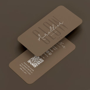 Tarjeta De Visita Artista de bronceado en spray marrón Minimal Glow