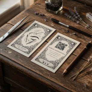 Tarjeta De Visita Artista de cejas celestiales   Vintage Eyebrow Stu