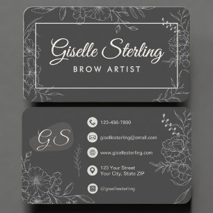 Tarjeta De Visita Artista de Cejas Floral