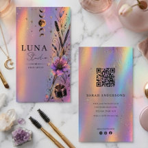 Artista de Cejas Holográfica  QR Iridescente de Lu
