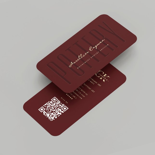 Tarjeta De Visita Artista de cerámica moderna Arte cerámico Monogram (Modern Pottery Artist Ceramic Art Red Monogram Business Card
)