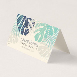 Tarjeta De Visita Artista de diseño visual de palmas tropicales Pas