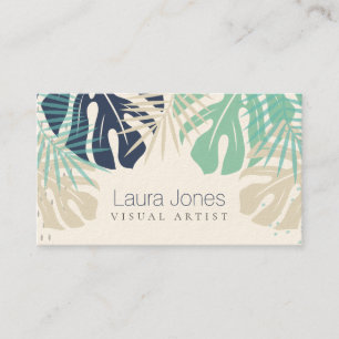 Tarjeta De Visita Artista de diseño visual de palmas tropicales Past
