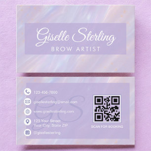 Tarjeta De Visita Artista De Filo Irlandés Pastel Opal Holográfico