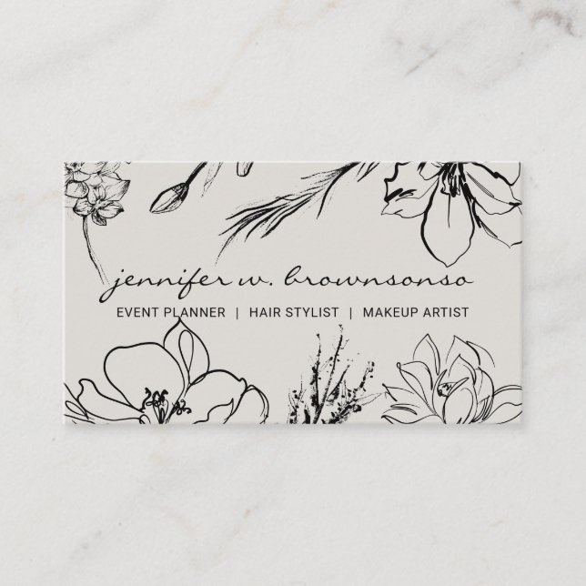 Tarjeta De Visita Artista de firma botánica (Anverso)