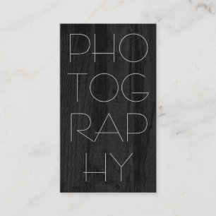 Tarjeta De Visita Artista de fotografía elegante de madera gris