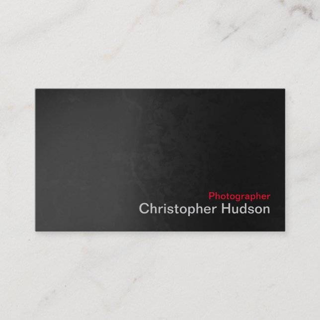 Tarjeta De Visita Artista de fotografía gris-roja (Anverso)