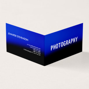 Tarjeta De Visita Artista de fotógrafos simples y azules negros
