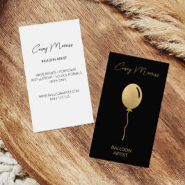 Tarjeta De Visita Artista de globo negro de oro moderno | Planificad