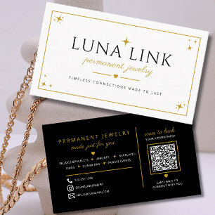 Tarjeta De Visita Artista de Joyería Permanente Chic Código QR Mínim
