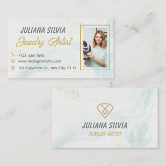 Tarjeta De Visita Artista de joyería permanente elegante código QR d
