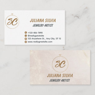 Tarjeta De Visita Artista de joyería permanente elegante código QR d