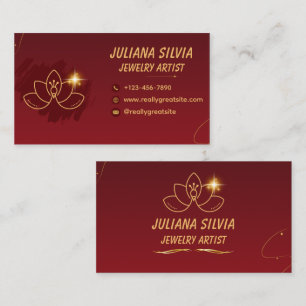 Tarjeta De Visita Artista de joyería permanente elegante código QR d
