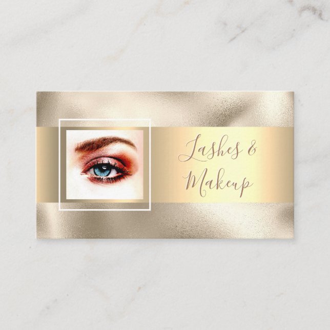 Tarjeta De Visita Artista de latigazos y maquillaje, nombre/foto de  (Anverso)