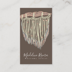 Tarjeta De Visita Artista de macramé Arte hecho a mano Diseñador