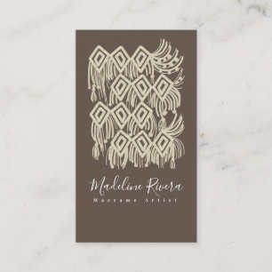 Tarjeta De Visita Artista de macramé Diseñador Hecho a Mano