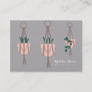 Tarjeta De Visita Artista de macramé Diseño hecho a mano Planta colg