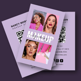 Tarjeta De Visita Artista de Maquillaje 4 Código QR de Cuadrícula de