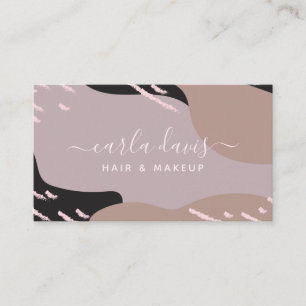 Tarjeta De Visita Artista de Maquillaje Abstracto Chic