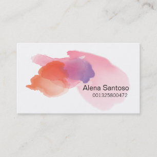 Tarjeta De Visita Artista de maquillaje - acuarela