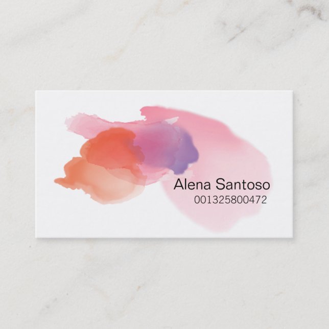 Tarjeta De Visita Artista de maquillaje - acuarela (Anverso)