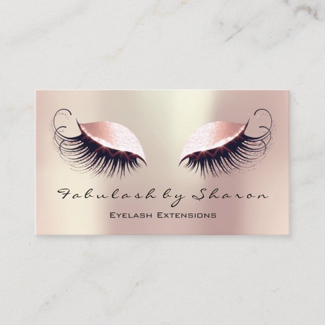 Tarjeta De Visita Artista de maquillaje Anchura de pestañas de ojos  (Anverso)